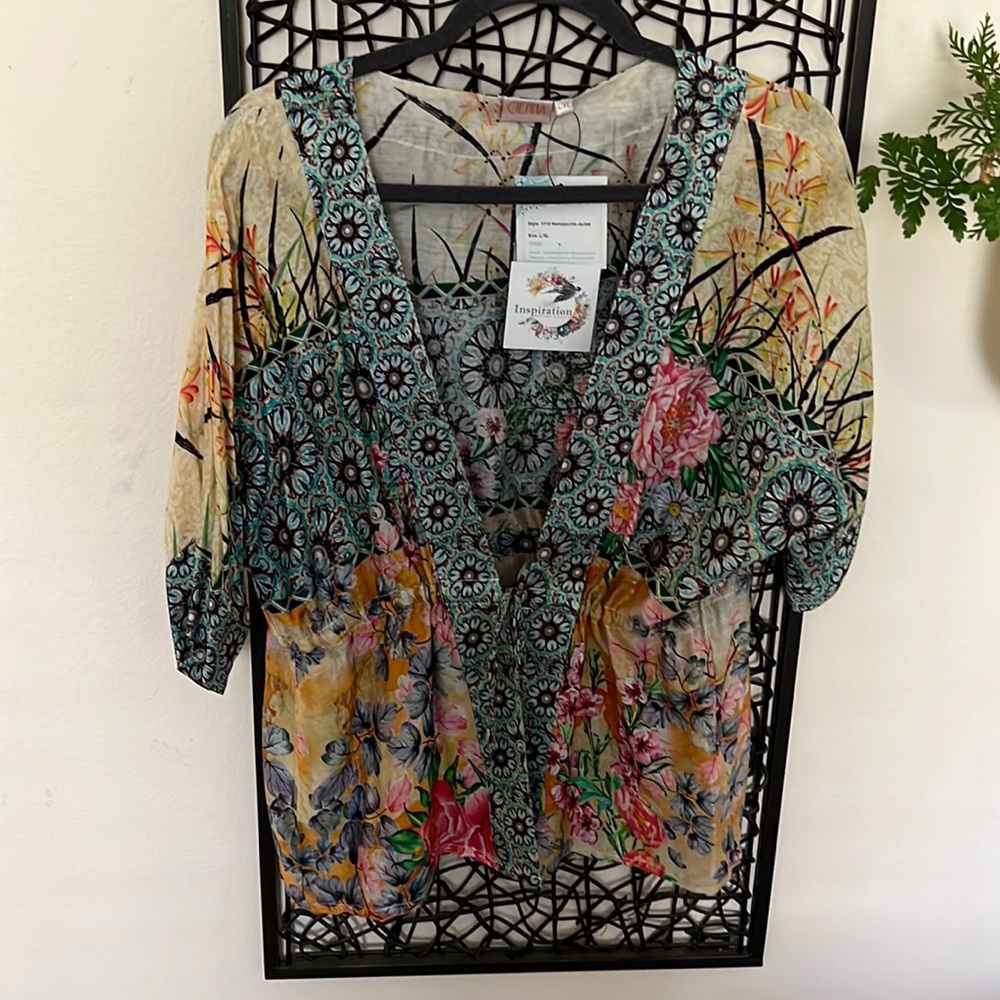 Multicolored silk jacket - Picture 2 of 6